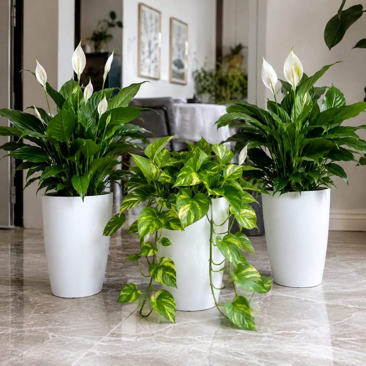 3 Plants Deal (2 Peace Lily Plants + 1 Money Plant)