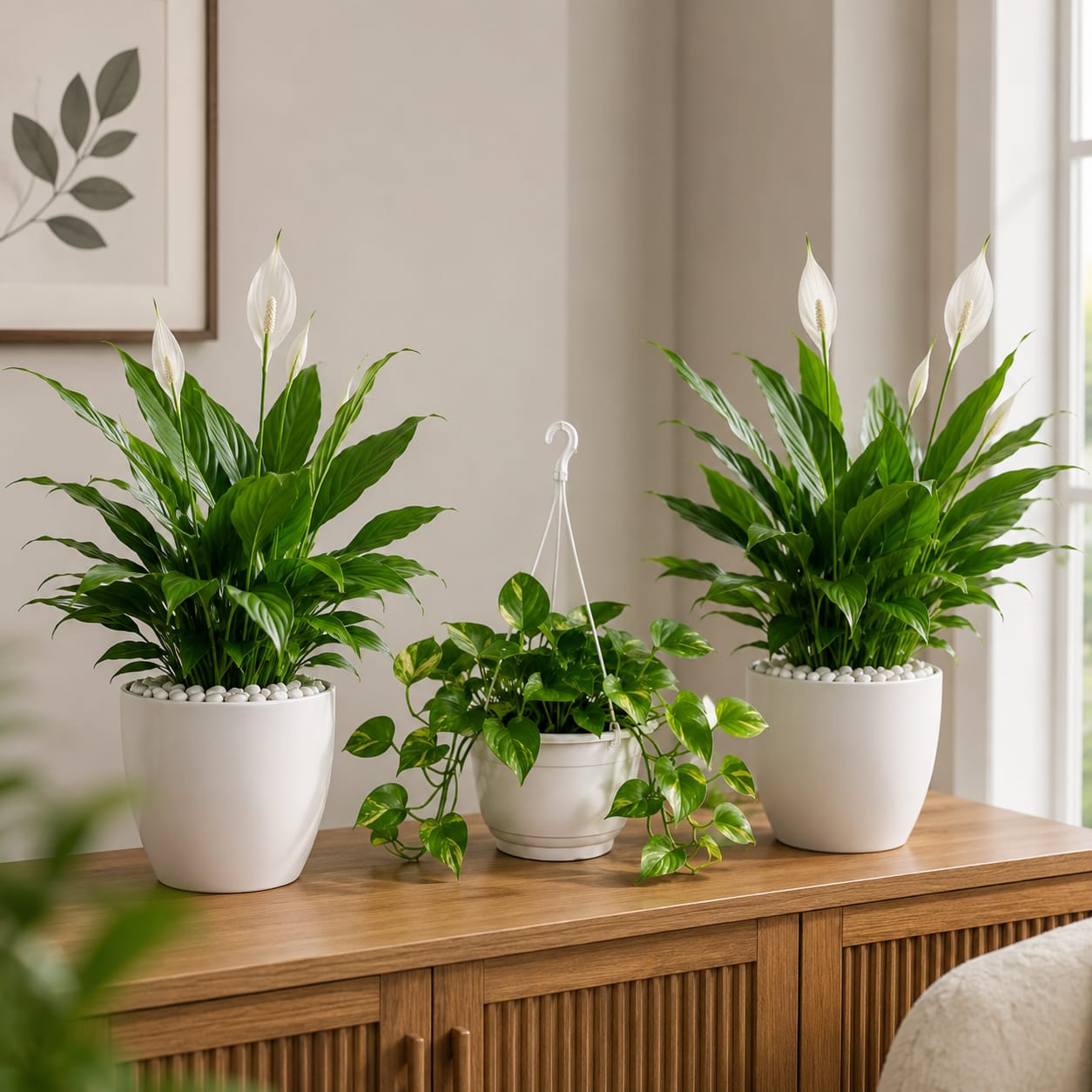 3 Plants Deal (2 Peace Lily Plants + 1 Money Plant)
